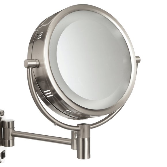 Jerdon HL65ND 8-Inch Lighted Direct Wire Wall Mount Mirror with 5x Magnification